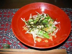 前菜の温かいおそば