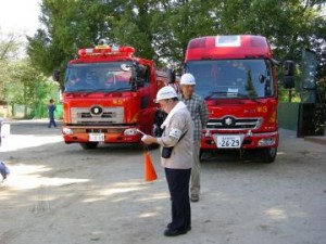 2台の消防車