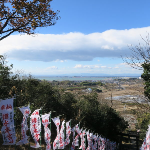 恒例の初詣 樽水本宮神社から見えるセントレア2021