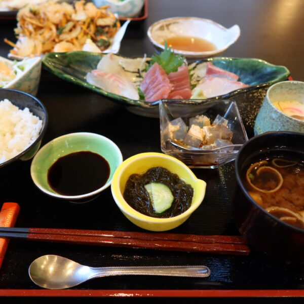 常滑 日間賀人とくがね 選べるランチ 刺身とたことエビのかき揚げ