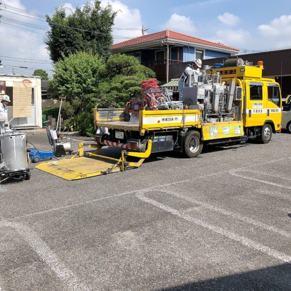 自家焙煎珈琲丸喜 ライン引き工事